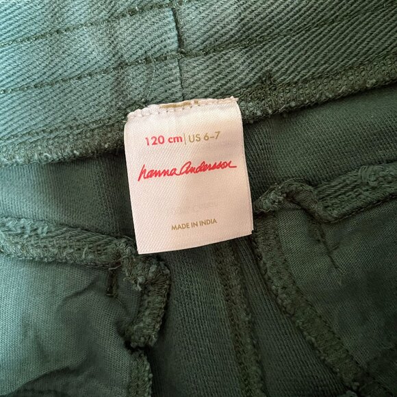 Hanna Andersson green twill joggers 120 - Picture 4 of 9